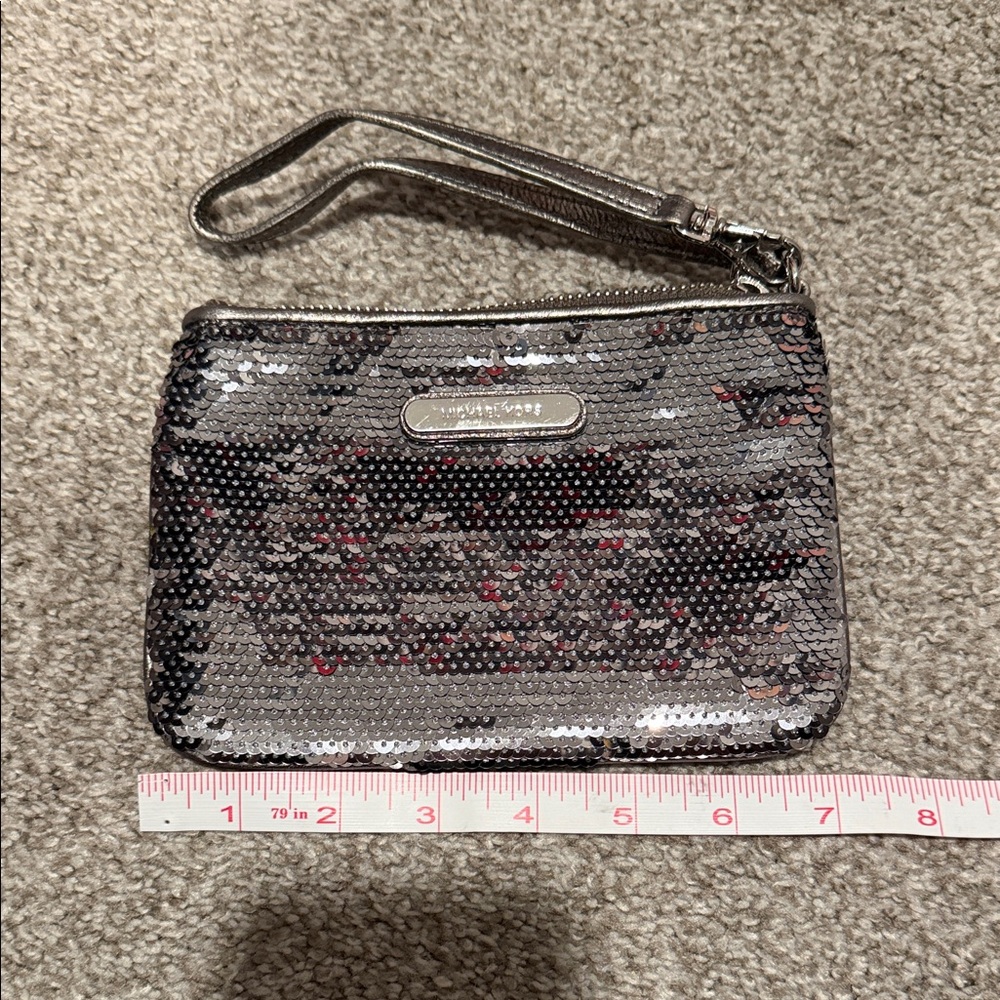 Michael Kors Glittering Silver mini Wristlet